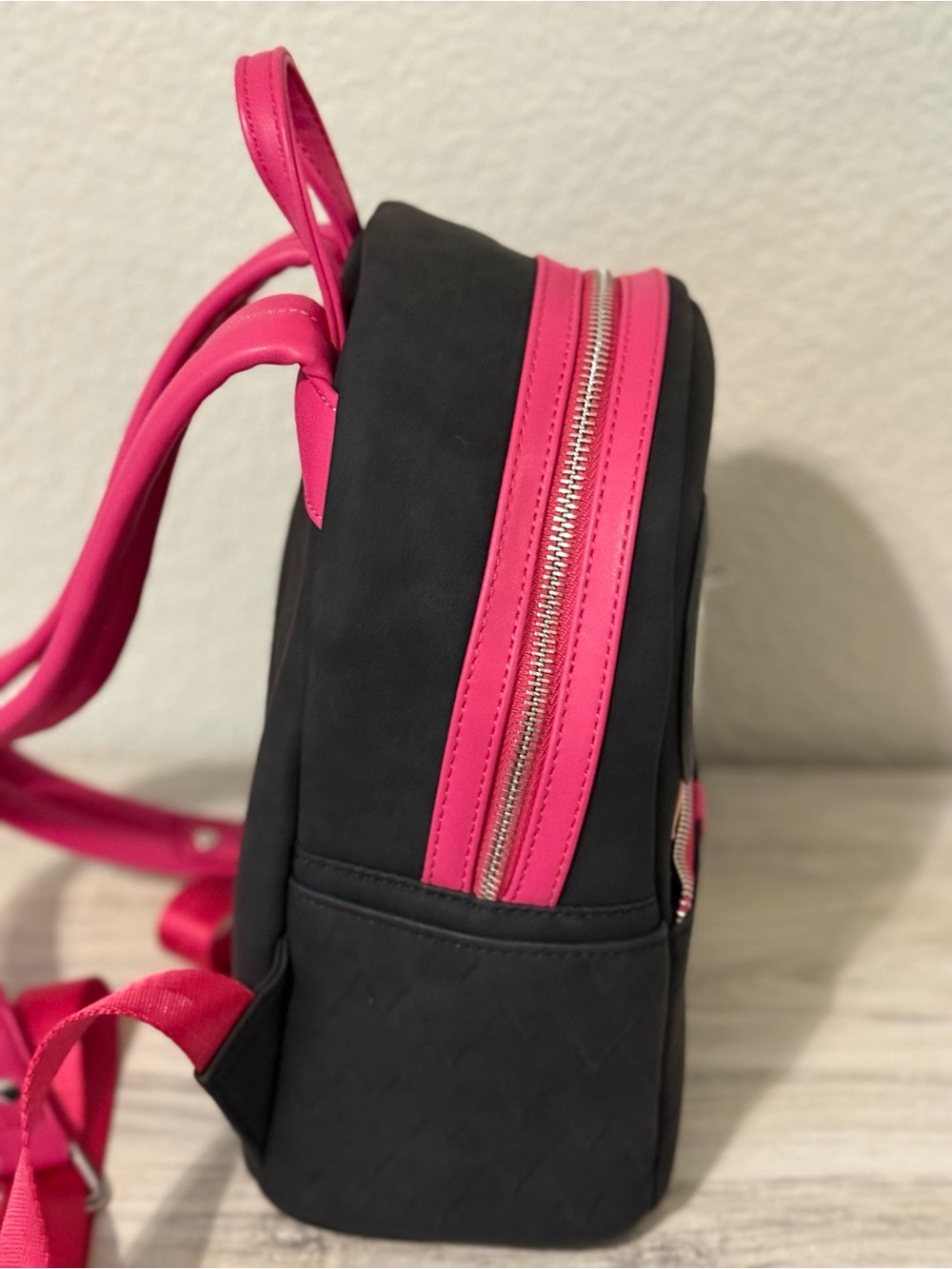 Loungefly Black & Hot Pink Character Mini Backpack - Picture 3 of 4